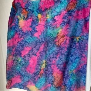 Women’s scarf Silk Batik Pink Blue